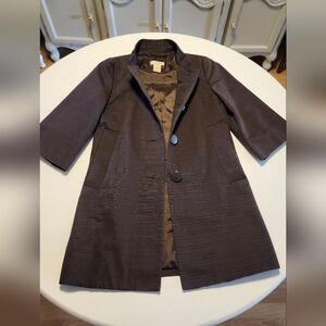 Women's Chocolate Brown Three-Quarter Sleeve Coat